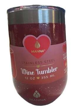 Manna Wine Tumbler 12 Oz Iridescent Sparkle Red Stainless Steel